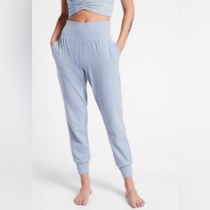 Athleta Salutation Joggers. Size S Petite.  Light Blue.